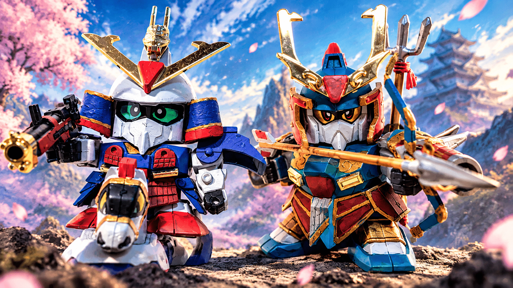 BB戦士共演】武者精太頑駄無と父・武神頑駄無｜Zガンダムをモチーフに