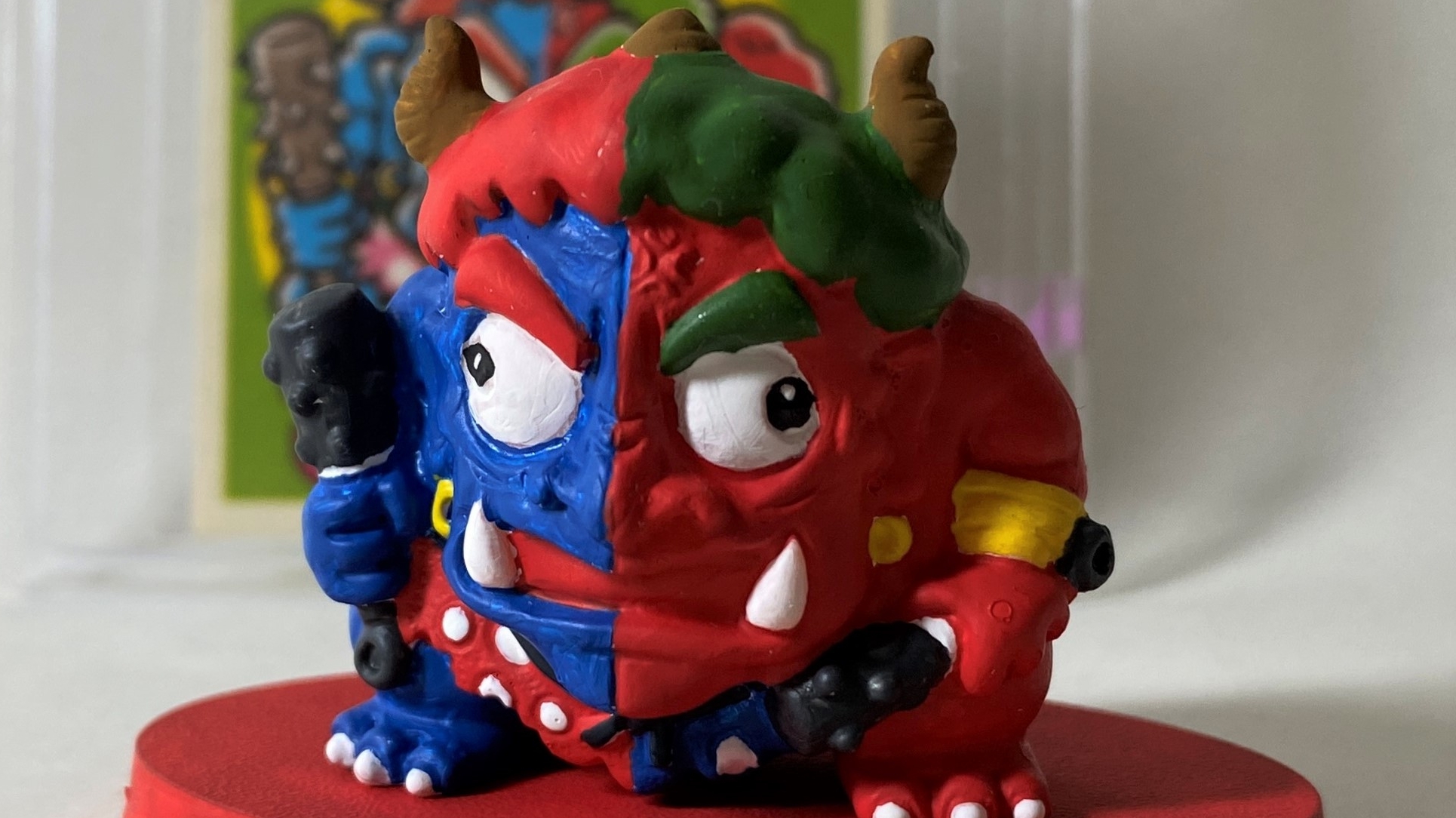 787 ビックリマンの消しゴム【悪魔軍進攻編】赤青魔鬼2 | Mさん模活