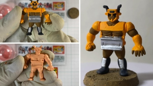 当時物キン消し塗装】PART24 ブルドーザーマンを水性アクリルで筆塗り