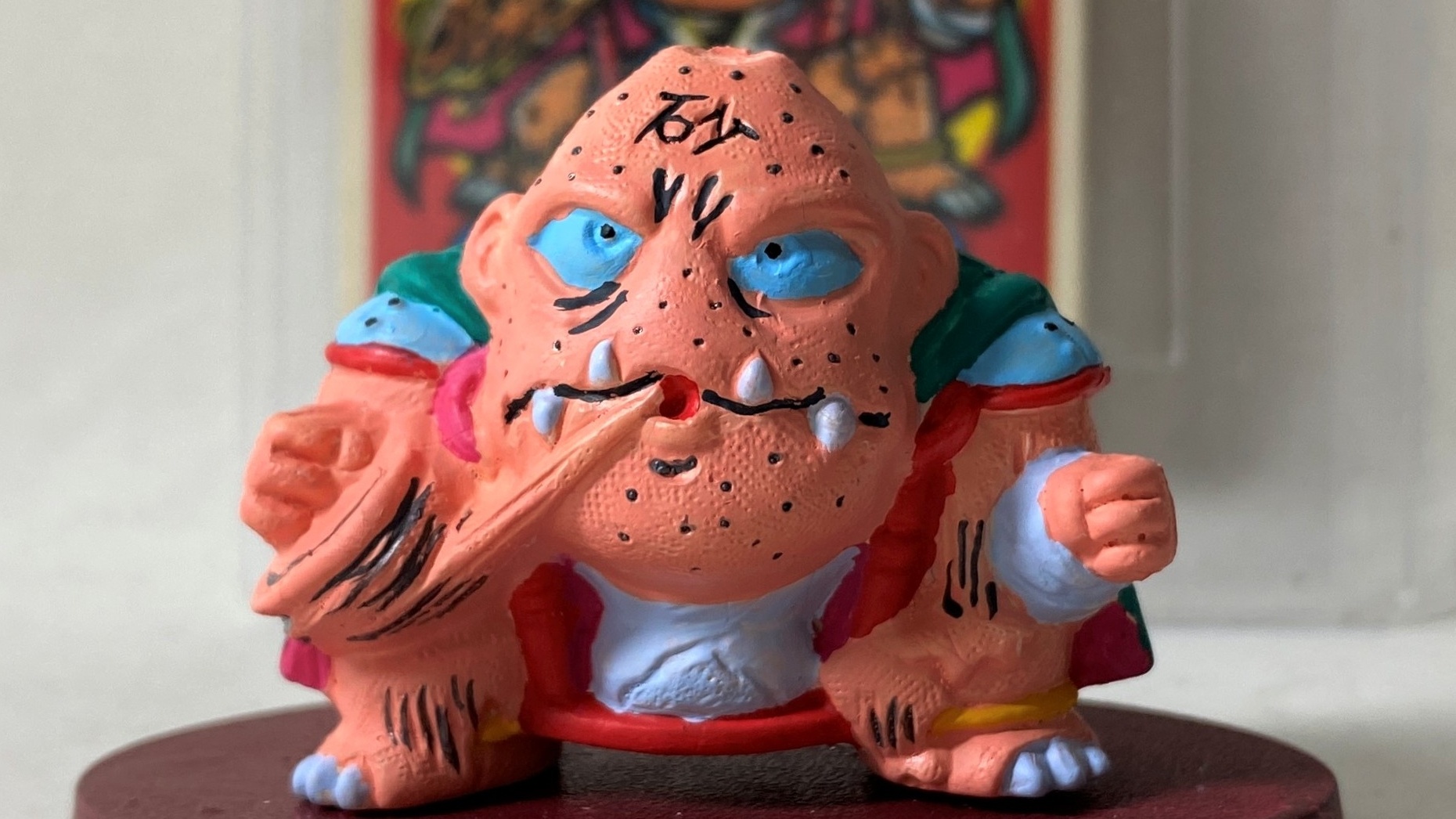 当時物ビックリマン消しゴム「魔砂鬼」を水性アクリルで筆塗りペイント